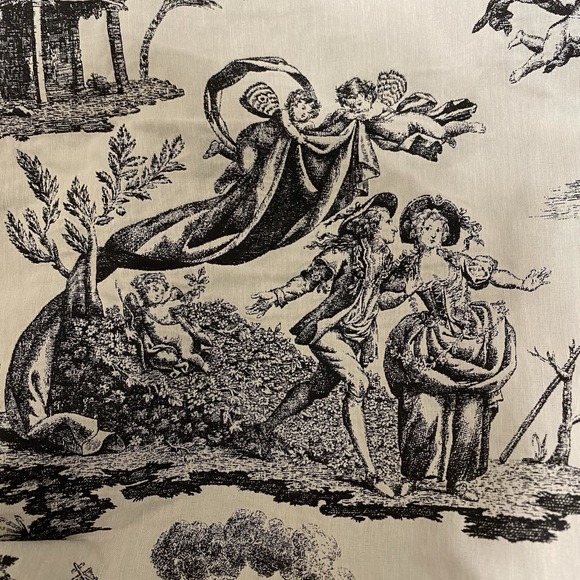 Vintage Fabric Waverly Rustic Life Toile County Scen French 2 Yd x57" Upholstery - Picture 7 of 13